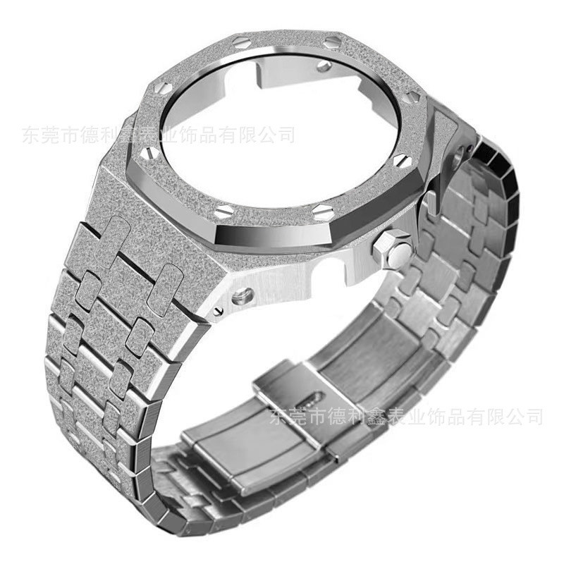 Thích hợp cho Casio GM-2100 / GBM-2100 Sửa đổi Frost Gold Case Farm Oak Phụ kiện dây đeo bằng thép k