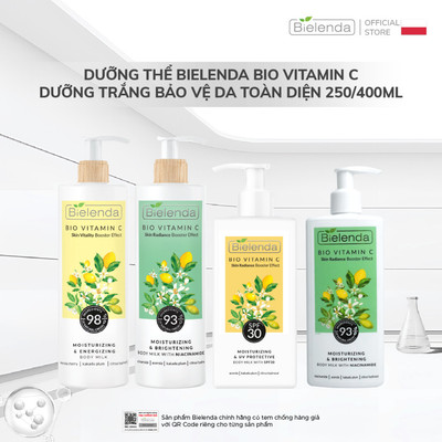Sữa dưỡng thể Bielenda Bio Vitamin C dưỡng trắng, bảo vệ da toàn diện - 250ml/400ml