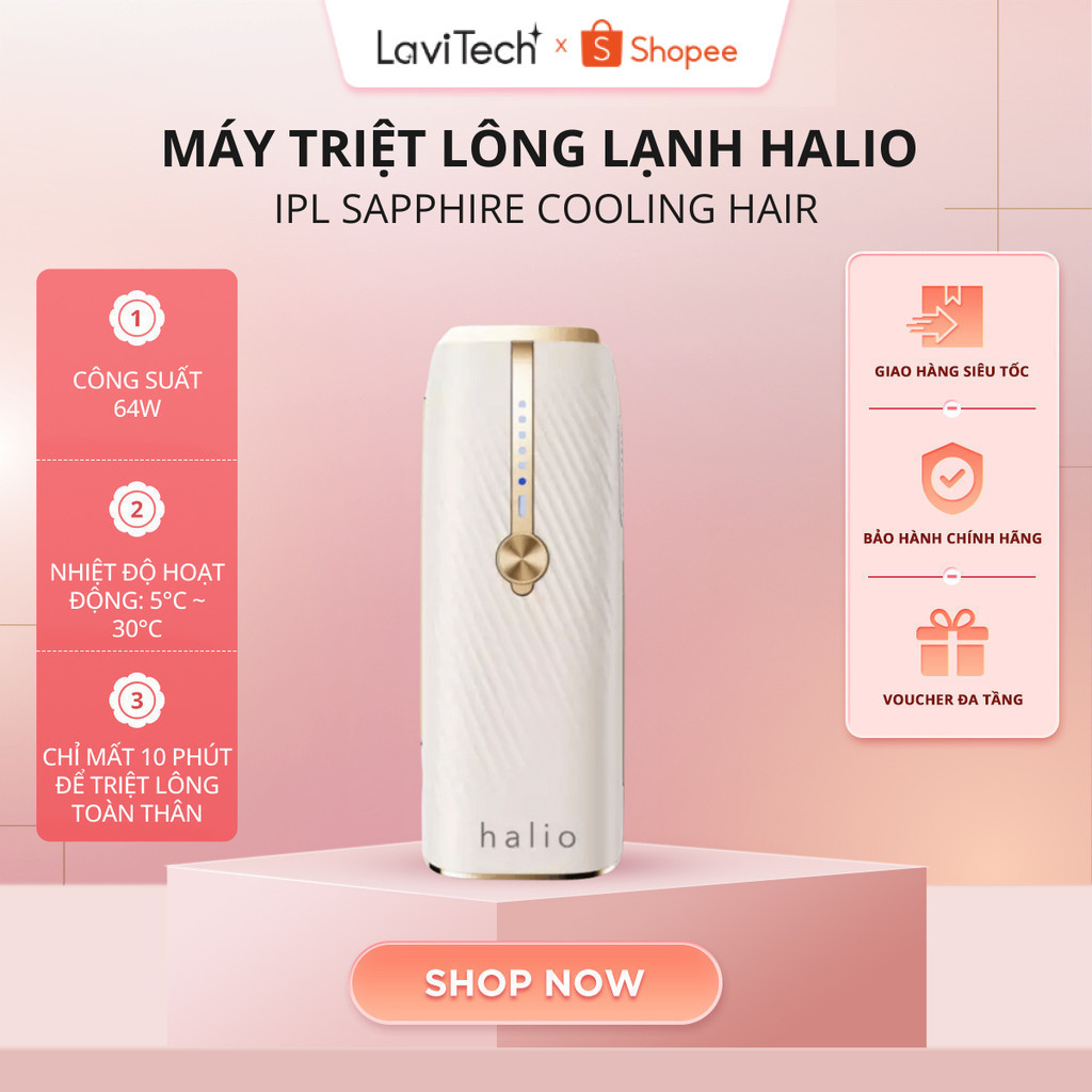 [KOL] Máy Triệt Lông Lạnh Halio IPL Sapphire Cooling Hair- xung kép, triệt lạnh 10°C |BH 24 tháng