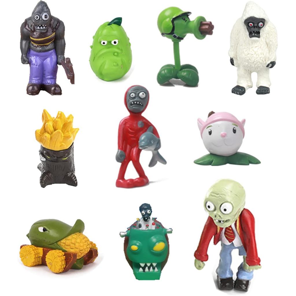 JHESAO 10 Chiếc Cây PVZ Bộ Đồ Chơi Nhân Vật Hành Động Zombies PVZ PVC Đồ Chơi Mới, Quà Tặng Tuyệt Vờ