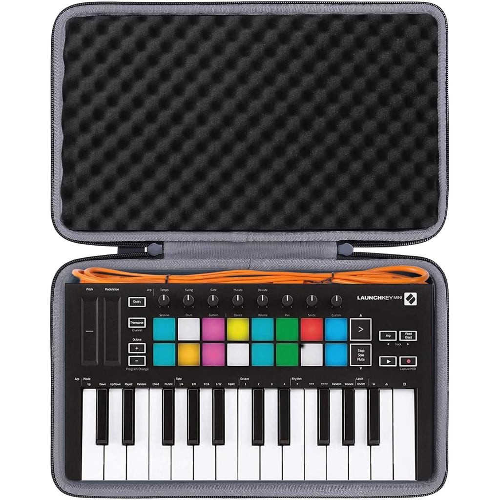 Co2CREA Hard Travel Case Thay thế cho Novation Launchkey Mini MK3 / FLkey Mini Bộ điều khiển bàn phí
