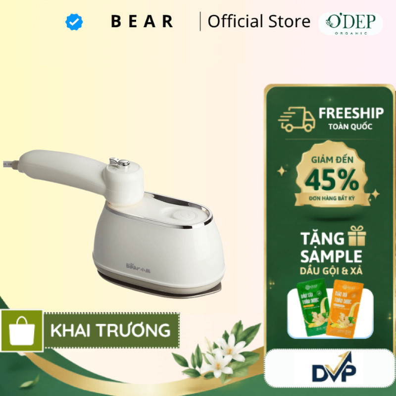 Bàn ủi hơi nước cầm tay Bear DYD-J10Q1, 2 In 1 Ủi nước/ khô nhanh tiết kiệm thời gian, BH 18 Tháng -