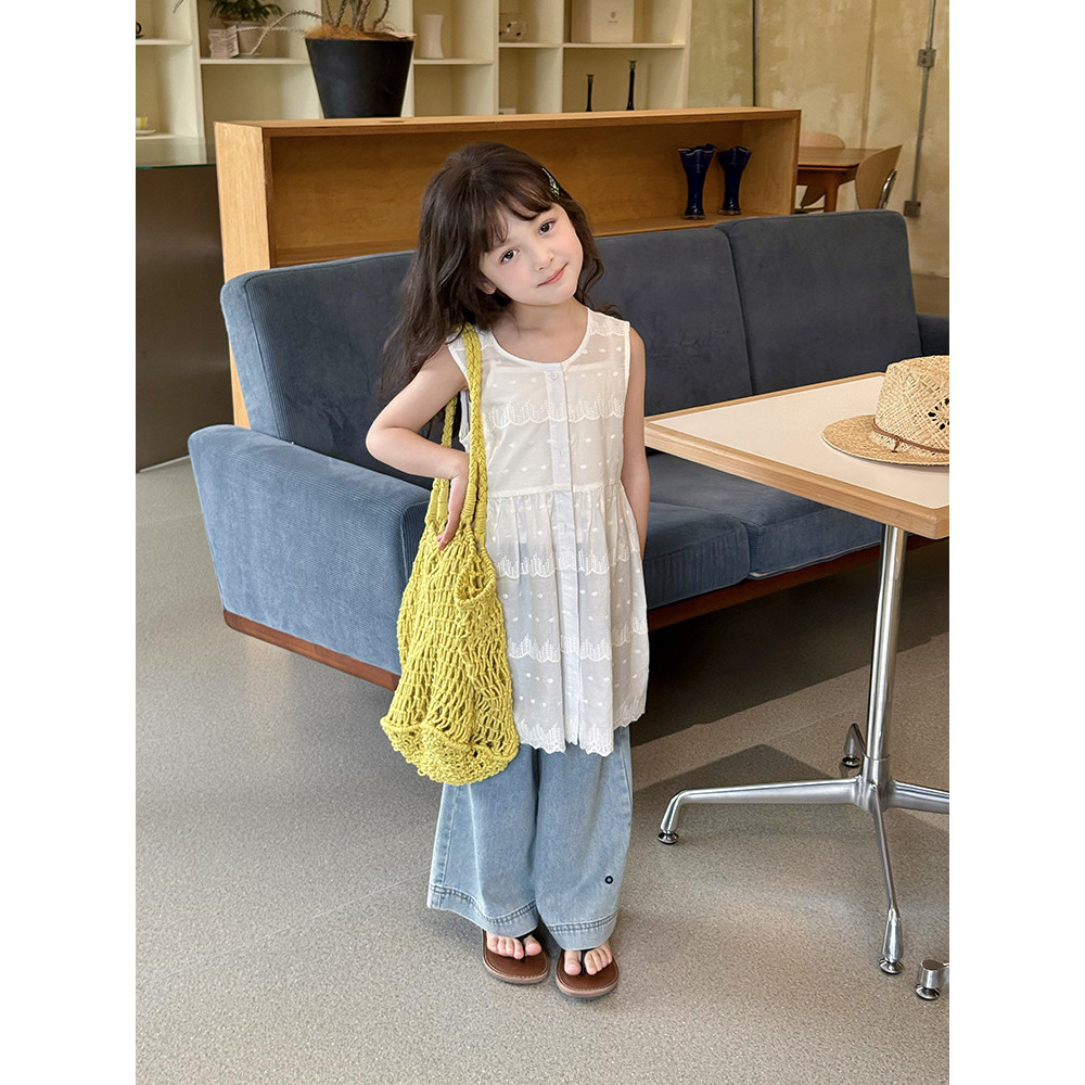BEIFU BEIFU Bé Gái Chất Lượng Cao Áo Vest Cotton Váy Trẻ Em Mùa Hè Áo Không Tay