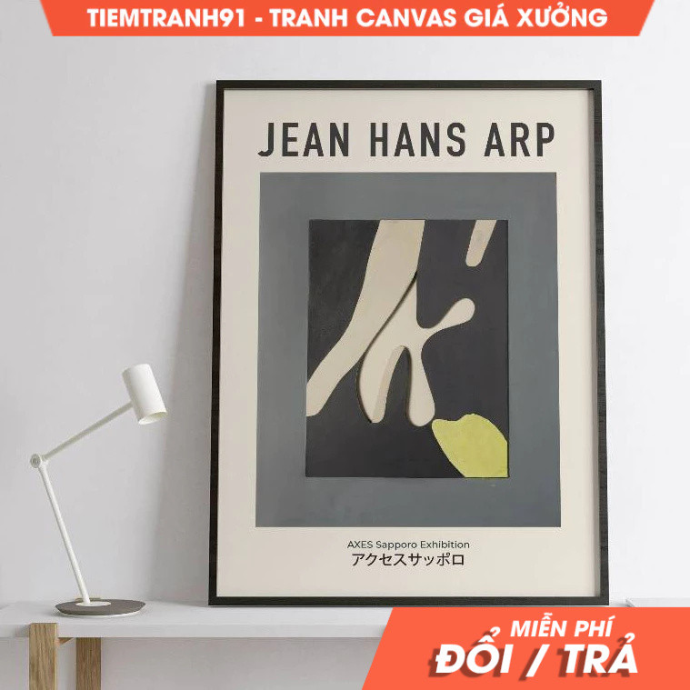 Tranh treo tường, Vintage Museum Jean Hans Arp Tete 1927 Poster, Abstract Art, Retro Wall Art, tặng 