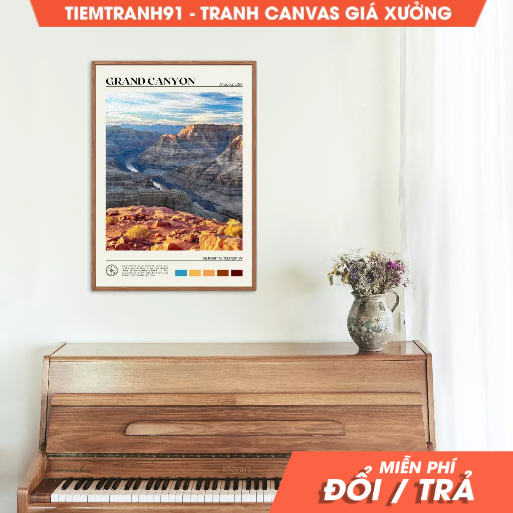 Tranh treo tường, Oil Paint, Grand Canyon Wall Art, Grand Canyon Poster, Grand Canyon Photo, Grand C