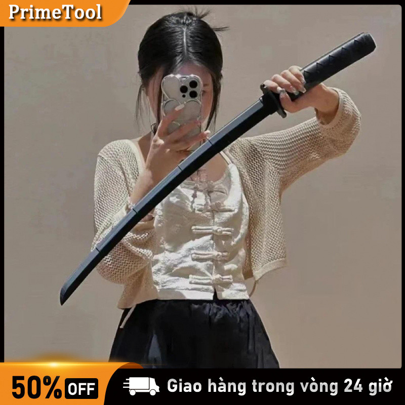 Kiếm cosplay co rút in 3D 60cm màu đen, hồng, xanh lá Đen, Dài 60 cm, In 3D, Có thể thu vào bằng trọ