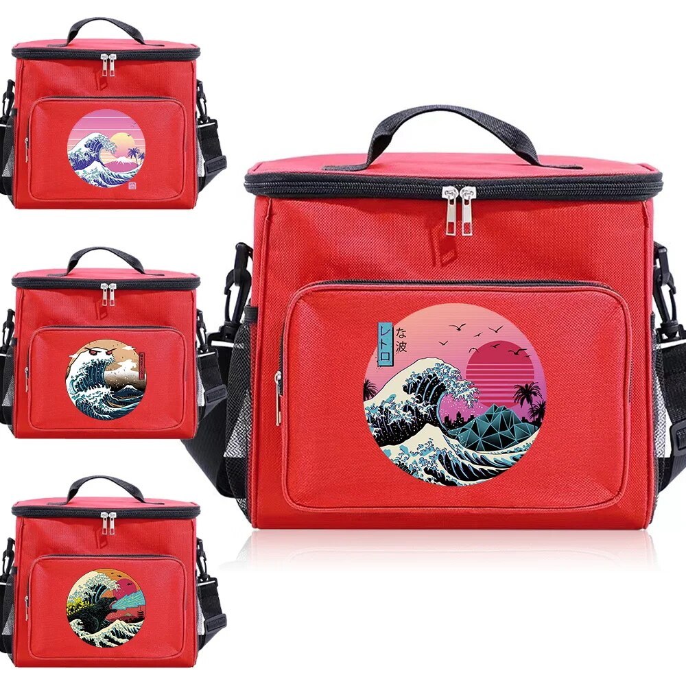 Lunch Bag Thermal Cooler Portable Picnic Bag Lunch Box Bag Insulated wave Series