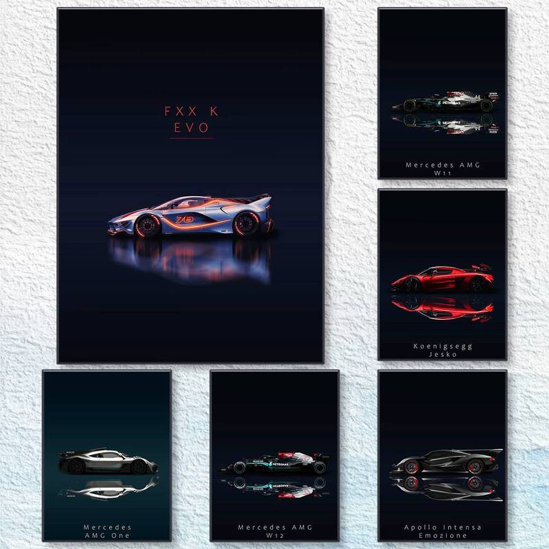 McLaren Senna GTR Supercar Canvas Wall Art Trang trí phòng bé trai