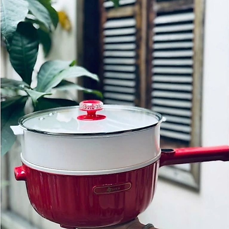 Nồi lẩu hấp điện Arber ND02 4L đa năng nấu lẩu chiên xào hấp công suất 1400W bảo hành 12 tháng