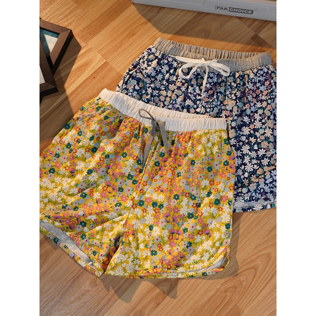 49 Yuan 3 Miếng Mùa Hè Người Phụ Nữ Cotton Nhà Quần Short Vải Drap Làm Mới Mỏng Rời 3 Điểm Pyjama Qu