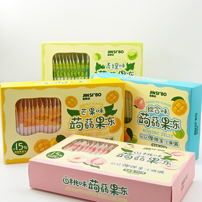 Hàng sẵn có Vận chuyển nhanh Kingsbo Konjac Hút Jelly Long Strip Influencer Bán chạy Gói độc lập QQ 