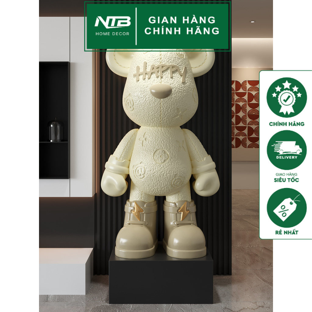 Gấu Bearbrick Decor Size 50-80cm Đặt Sàn Phòng Khách, Tượng Trang Trí Sofa – Kệ Tivi Phong Cách Hiện
