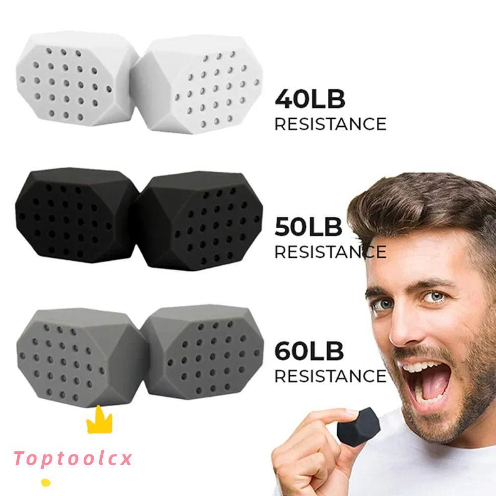 TOPTOOLCX Redefine Jawline Trainer, Facial Chew Cắn Muscle 40 / 50 / 60Lbs Jaw Fitness Ball Double C