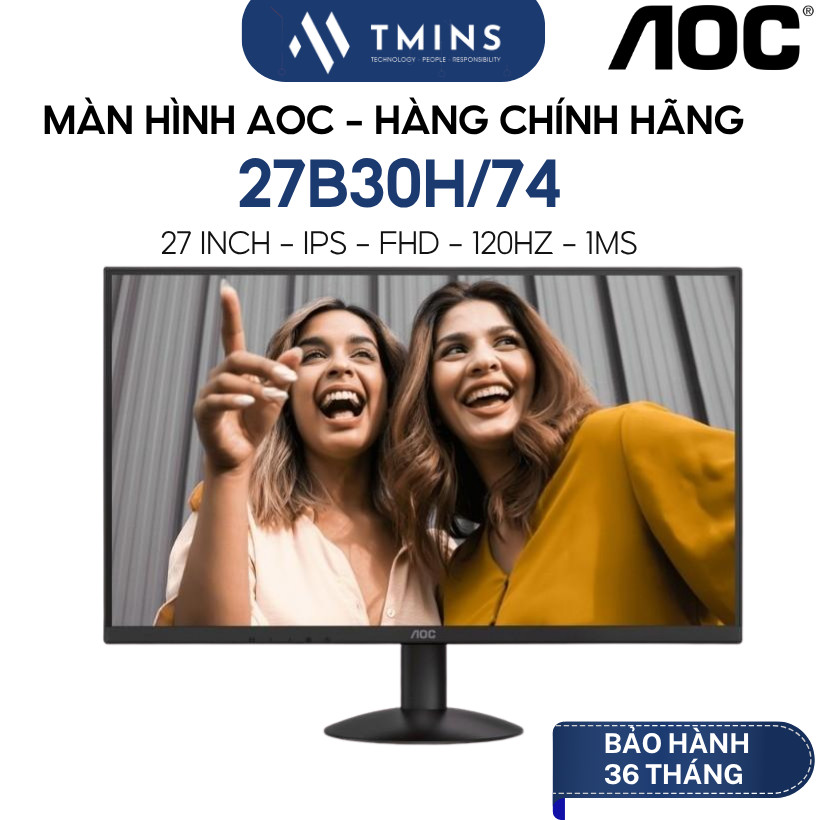 Màn Hình AOC 27B30H/74 (27 inch/ IPS/ FHD/ 120Hz/ 1ms) - Hàng chính hãng