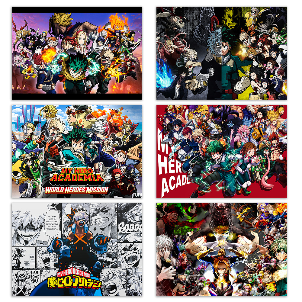 Poster My Hero Academia Tranh Dán Tường Toàn Viên Lớp 1A All Might Bakugo Style Manga Binh Đoàn Anh 