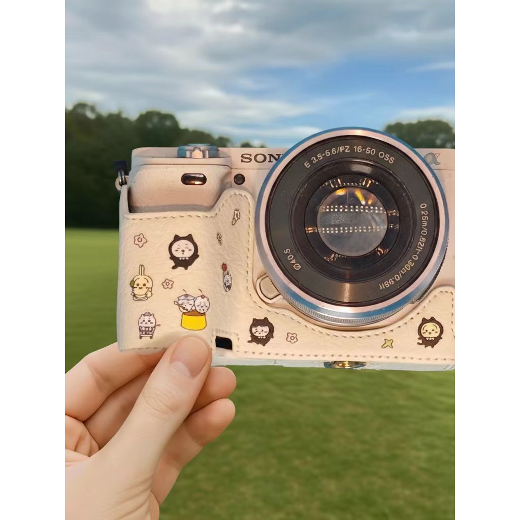 Hoạt Hình Hoạt Hình Túi Máy Ảnh Đế Ốp Lưng Camera Thích Hợp Cho Canon Sony R50 R100 ZV-E10 Cổ