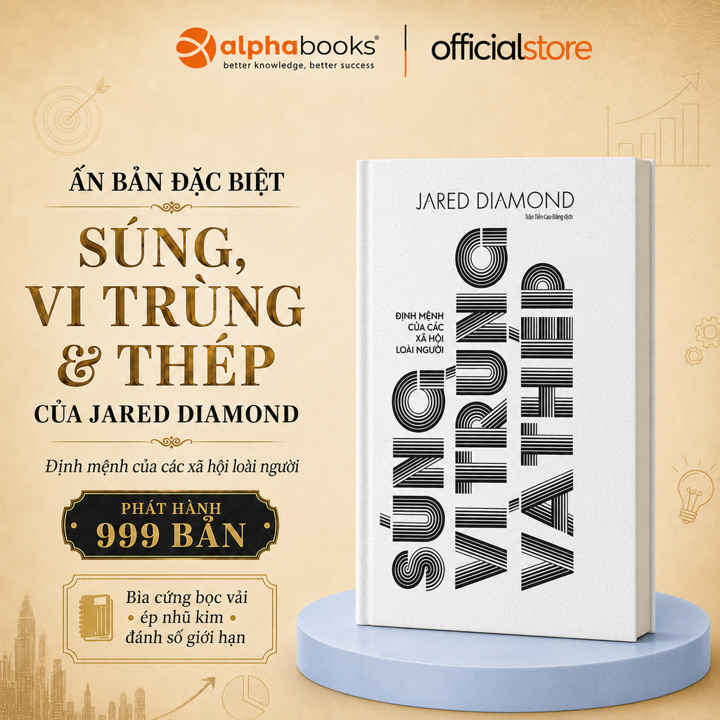 Sách - Súng Vi Trùng Và Thép - Covid Edition 777K - Jared Diamond (Bản đặc biệt) (Omega Plus)