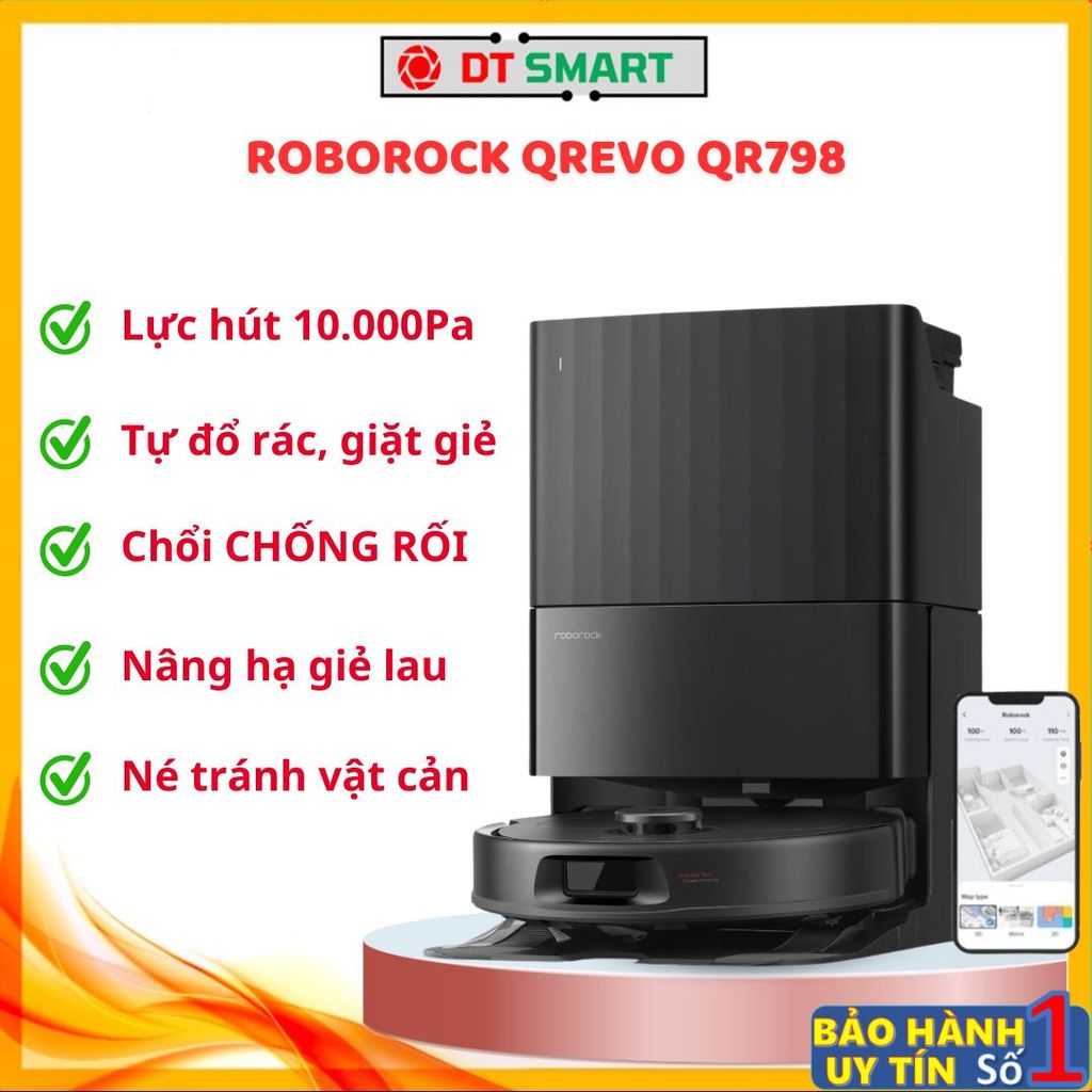 Robot Hút Bụi Roborock QR798 - Hàng Chính Hãng - Quốc Tế - BH 24 Tháng - DT SMART