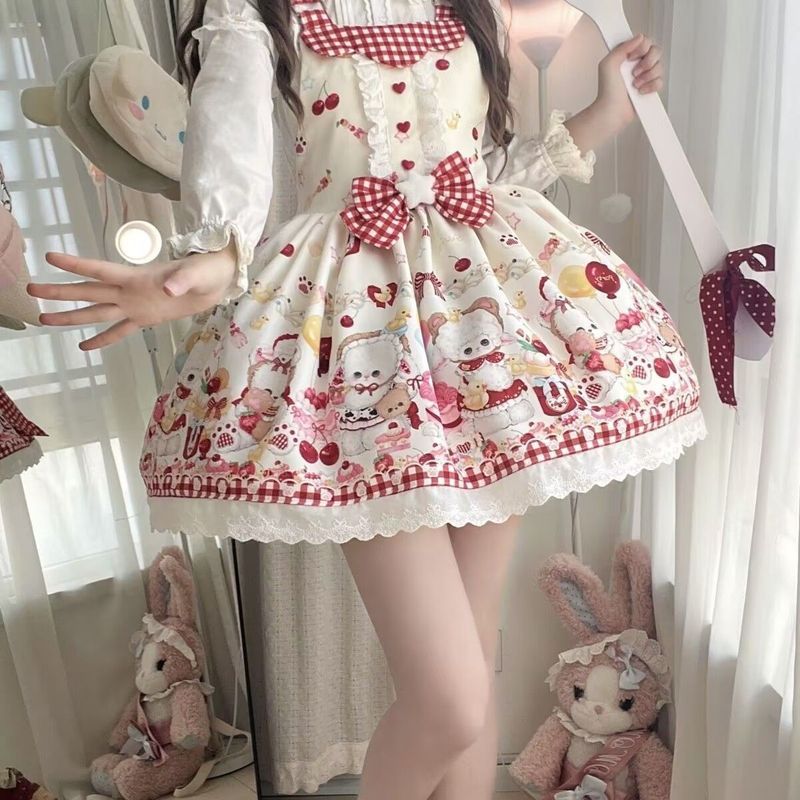 【咩棋熊】新款lolita裙原创正品jsk背带洛丽塔日常百搭春款【 Mieqi Bear 】 New Lolita Skirt Original Authentic JSK Strap Lolita 