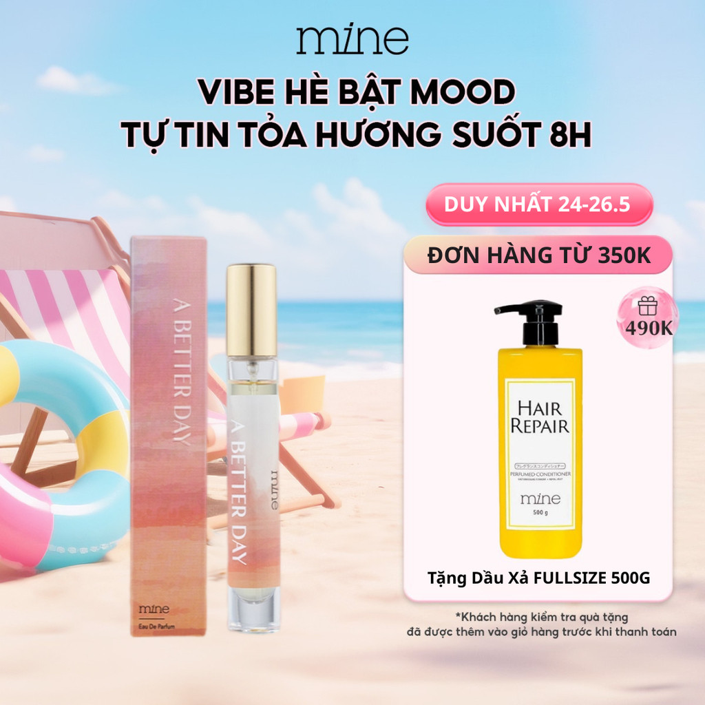 Nước Hoa Mine A Better Day Hương Hoa Hồng Trầm Lắng Và Gỗ Tuyết Tùng Hỗ Trợ Lưu Hương 8 Tiếng 9ml