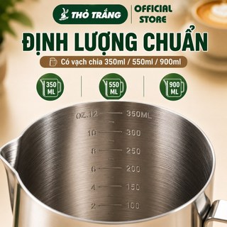 Ca Đánh Sữa Inox 304 Có Vạch Chia 350/550/900ml, Ca Tạo Bọt Sữa Latte Art