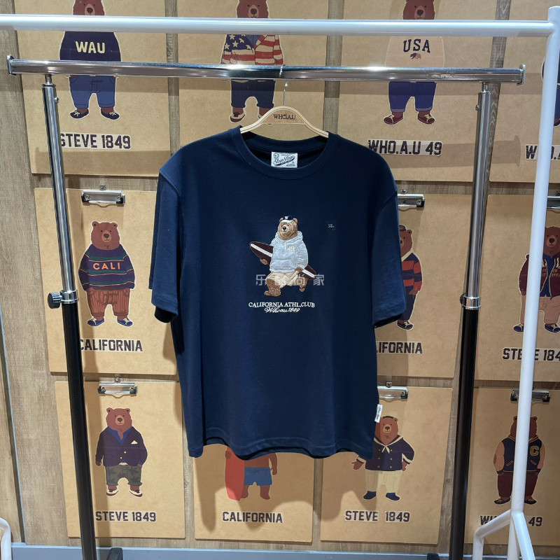 California Surf Bear In WHO Baggy Phong Cách Nam Áo Mềm Cao Cấp Cotton Phong Cách Vintage Dạo Phố 6.