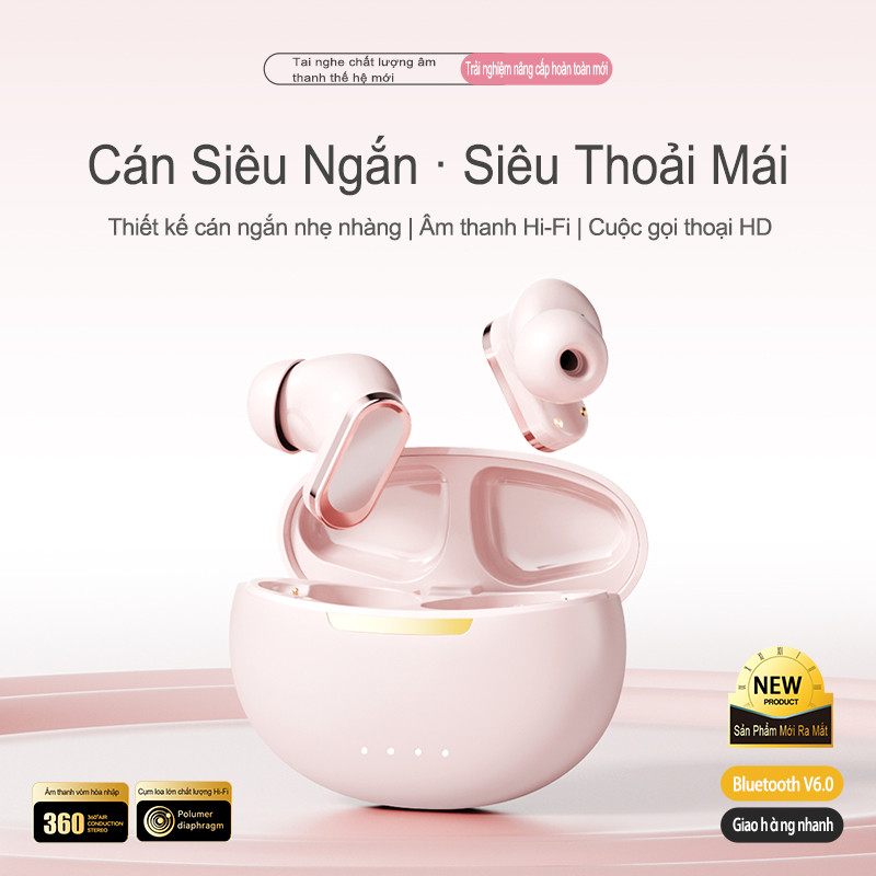 Tai nghe không dây Pink Pro Bluetooth 6.0TWS IMAX Sound 360 Âm thanh không…