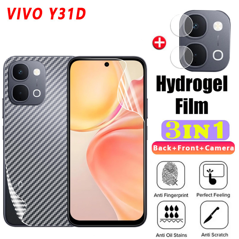 Dành Cho VIVO Y31D Pro 4G 5G 2026 Hydrogel Phim Mềm Bảo Vệ Màn Hình Ống Kính Máy Ảnh Kính Trong Suốt