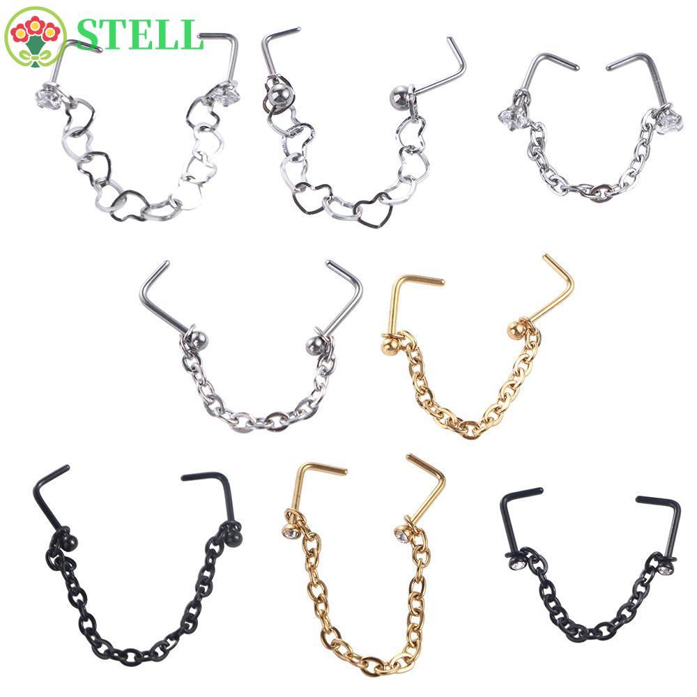 STELL Mũi Xuyên Nhẫn Punk Hip Hop Thép Không Gỉ Nostril Bóng Bông Tai Xuyên Septum Nhẫn Septum Nhẫn