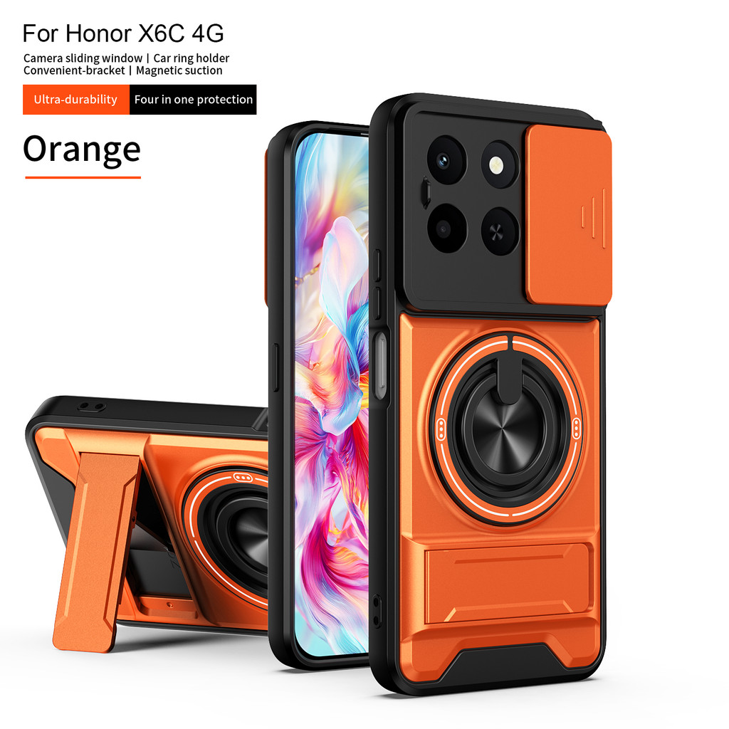 Dành Cho Honor X6c Ốp Lưng Honor X6C Bao Honor X6c Ốp Lưng Magsafe Từ Gấp Giá Đỡ Giáp Quân Sự Bảo Vệ