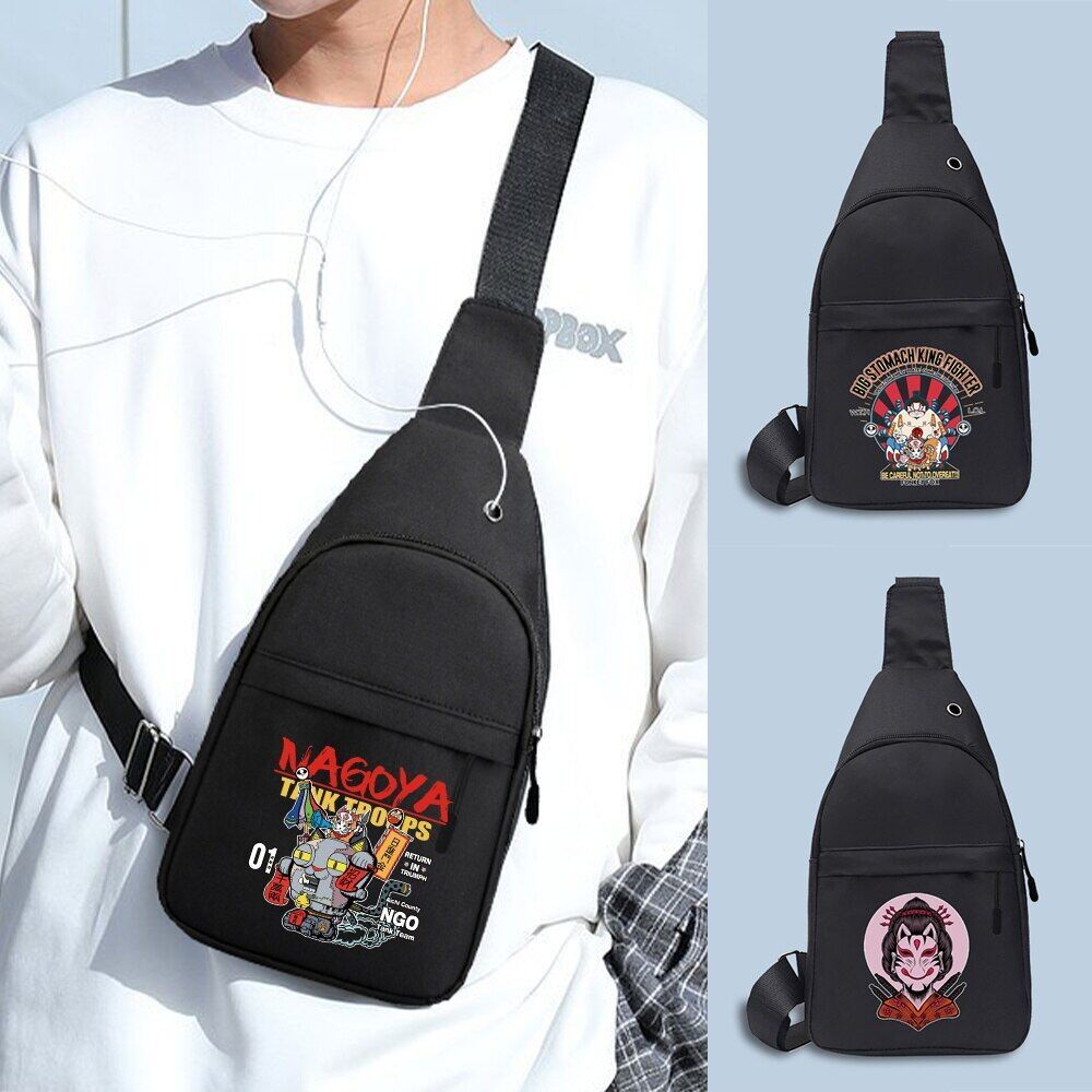 NEW Chest Bags Men's Crossbody Bags Chest Pack with USB Charging Earphones Cable Hole Backpack Women