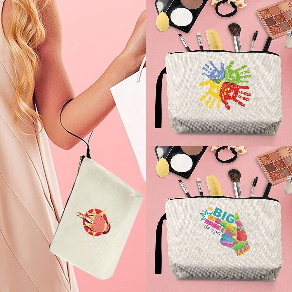 2022 Cosmetic Makeup Bag Mobile Phone Pouch Walletage Funny Gesture Pattern  Coin Purse Travel Penci
