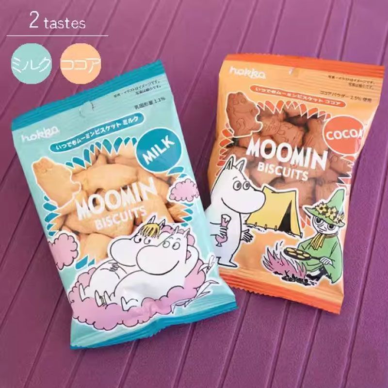 Nhật Bản Hokuriku Seika Moomin Hương vị sữa Moomin Bánh quy Đồ ăn nhẹ Hương vị sô cô la Moomin 20g26