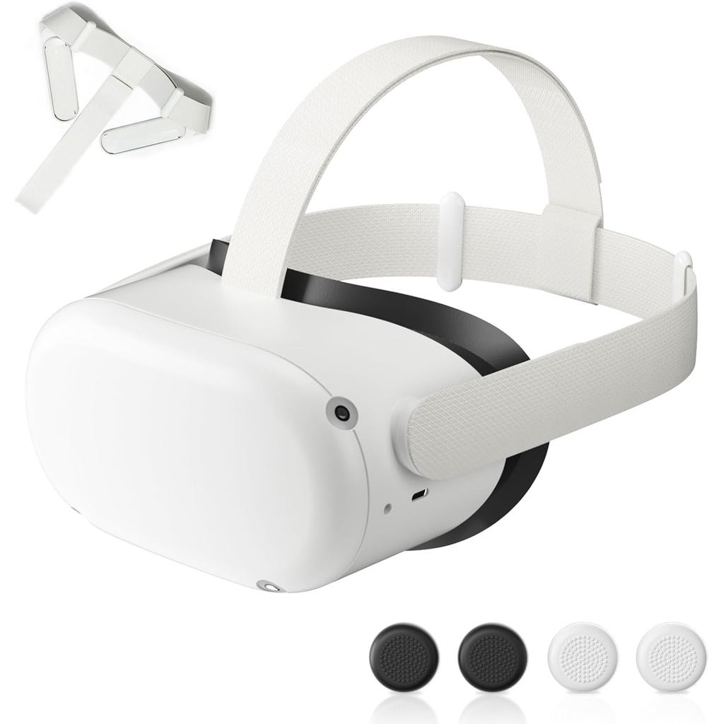 Dây đeo đầu thay thế chính hãng cho Meta Quest 2, Dây đeo đầu cho Oculus Quest 2, với 2 cặp Mũ kẹp n