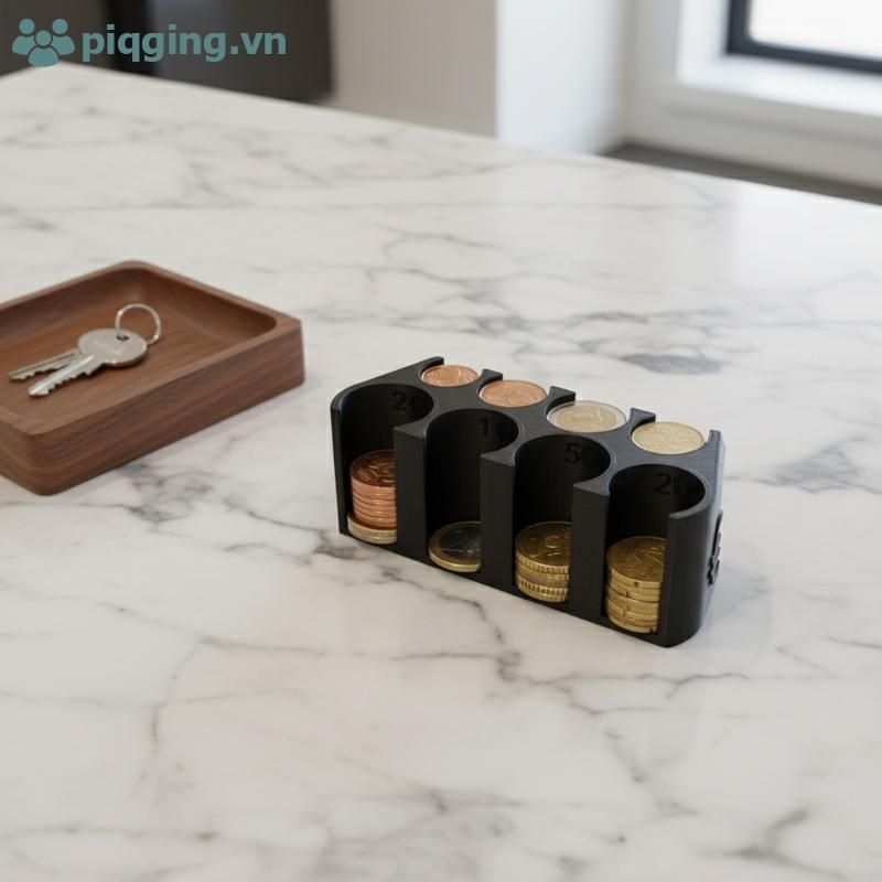 Piqging Euro Đồng Xu Hộp Bảo Quản 2 Euro 1 Euro 50 Cent Thay Đổi Sắp Xếp Để Phân Loại Hiệu Quả Trong