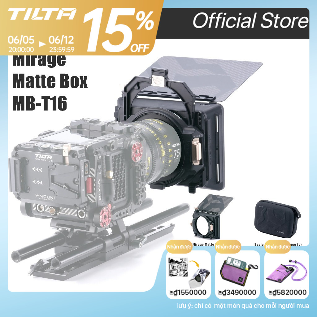TILTA Mirage Matte Box Bộ lọc có động cơ VND Bộ lọc ND thay đổi 95mm Bộ lọc tròn mới 67 / 72 / 77 / 