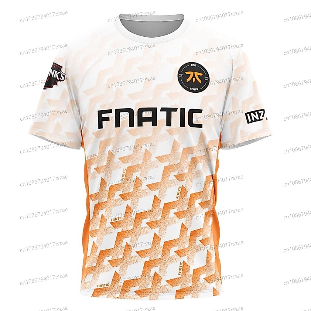 Fnatic Esports Team 2024 Đồng phục Jersey Mùa hè Áo thun nam in 3D thoáng khí