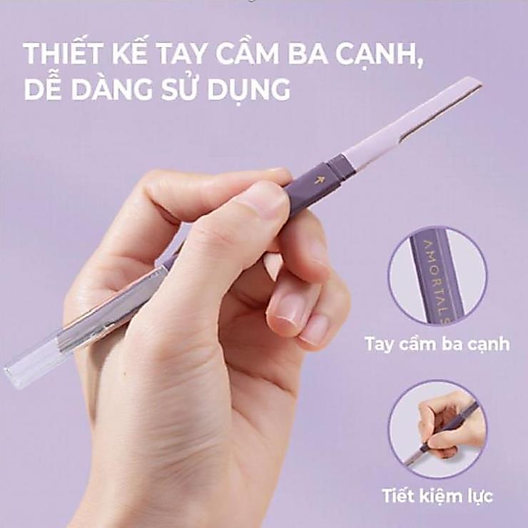 Bộ 2 Dao Cạo Lông Mày AMORTALS Hai Đầu Tiện Dụng Dao cạo lông mày tỉa lông mày cạo râu tiện lợi