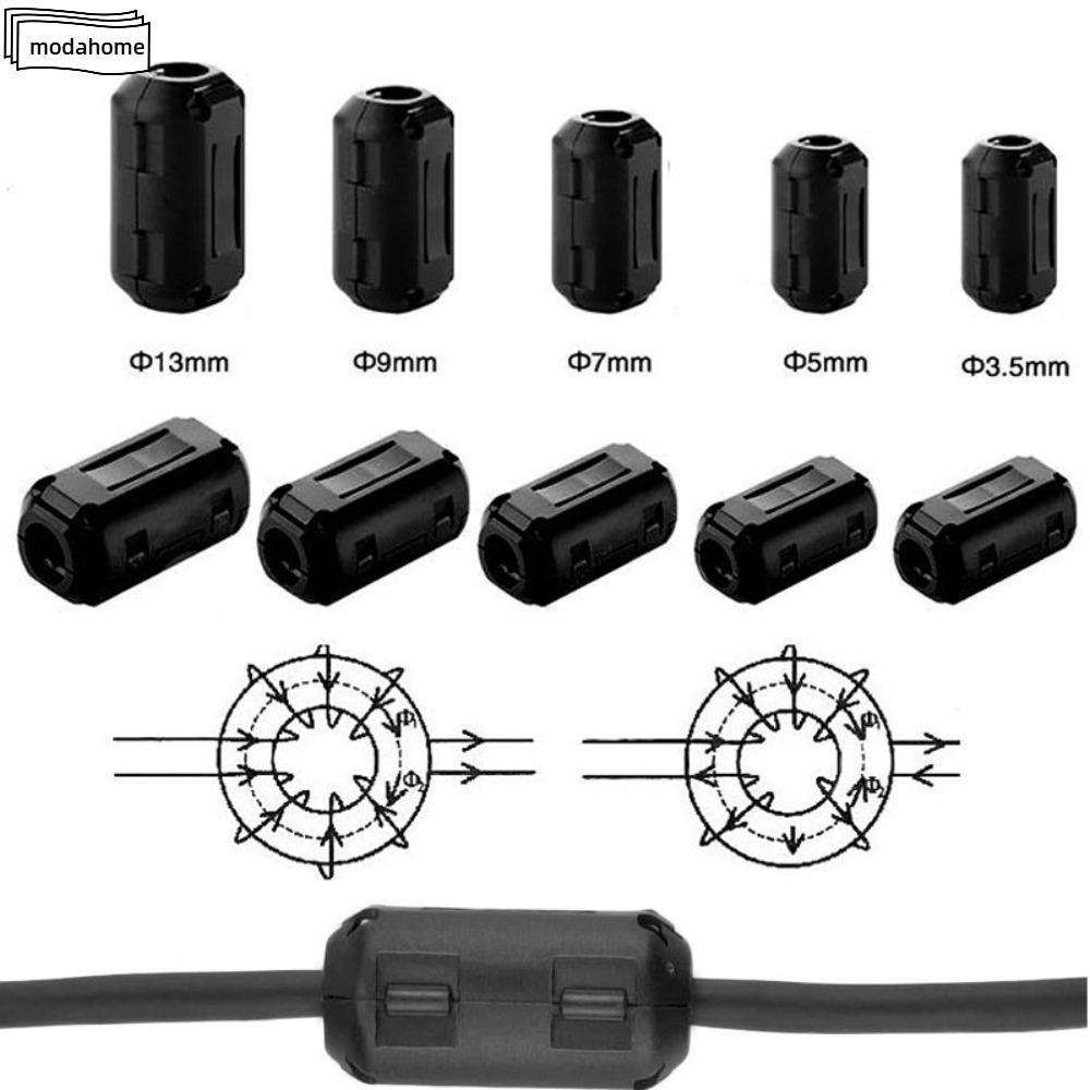 MODAHOME Choke Coil EMI RFI Ồn, Kẹp hạt Ferrite lõi vòng đen chống nhiễu, Kẹp lọc loại Snap Snap Đầu