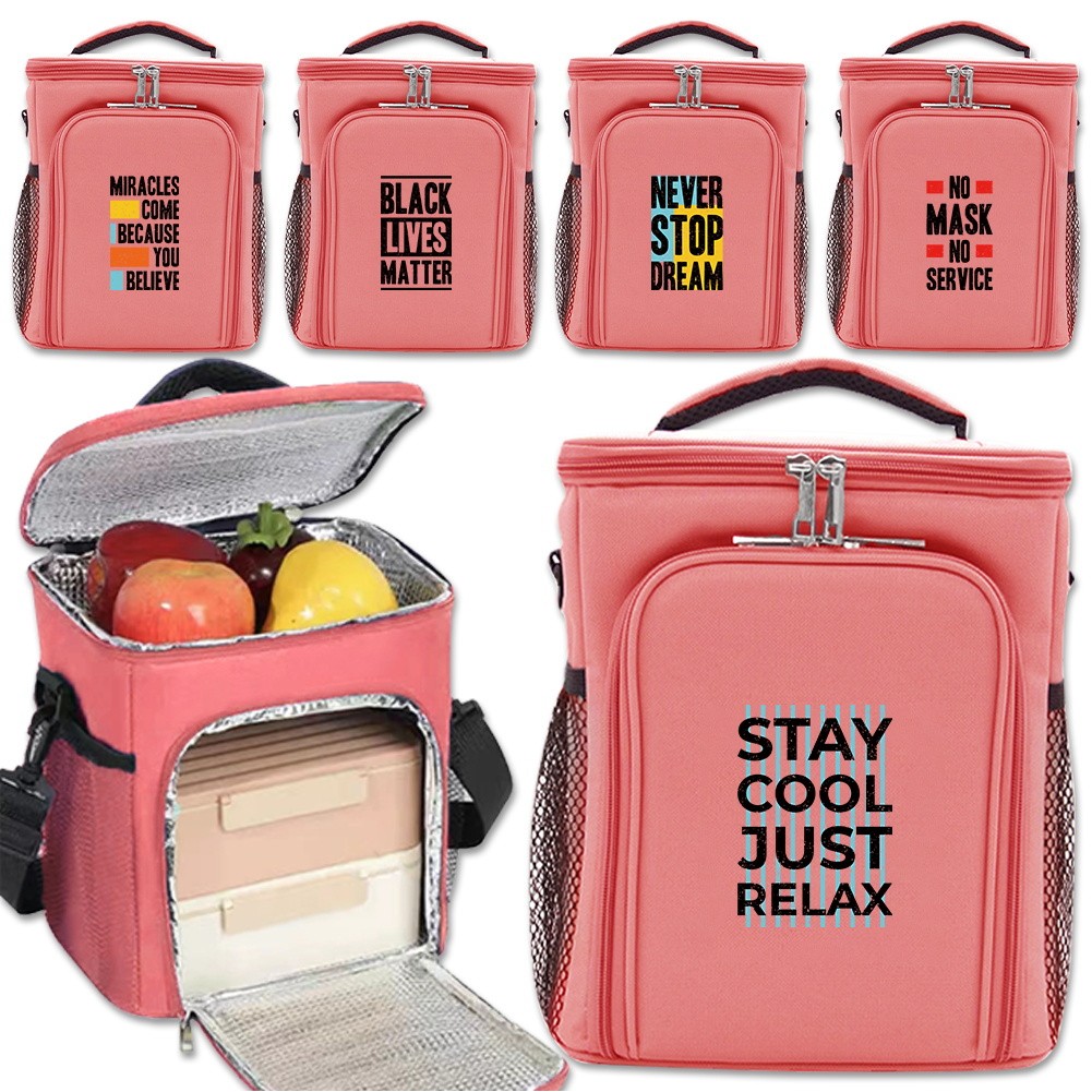Picnic Bag Family Outdoor Activities Word Pattern Printing Series Storage Food Refrigerated Bag