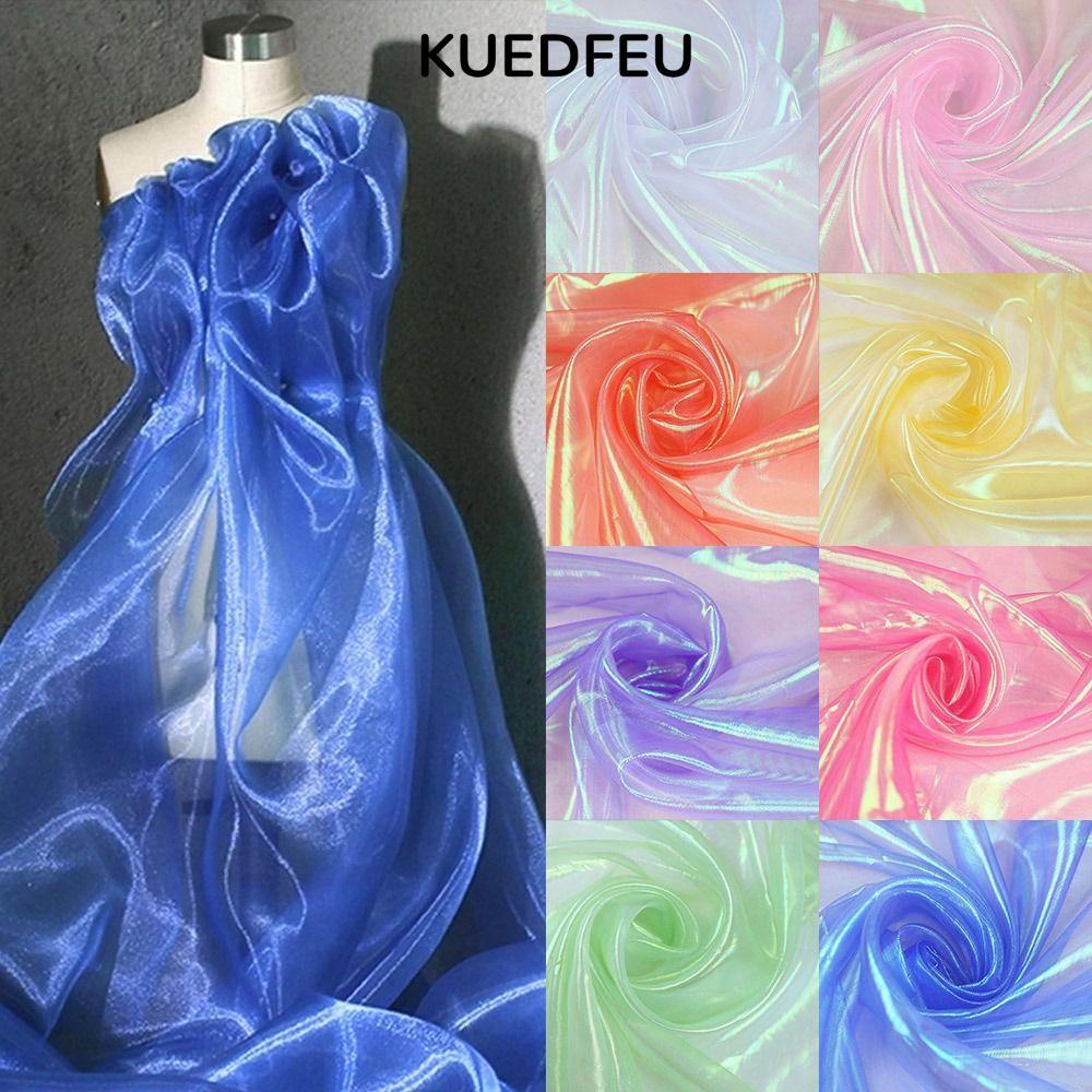 KUEDFEU Organza Vải, Vải tuyn Laser Sáng Bóng Mỏng, Váy Quần Áo May Trong Suốt Organza Váy Vải Sân K