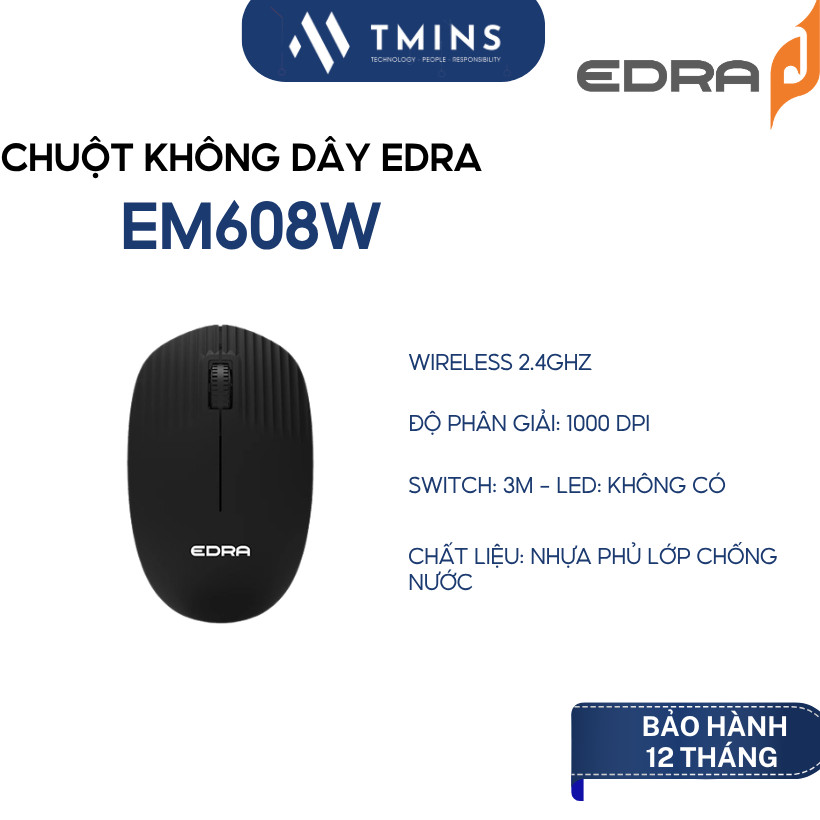 Chuột không dây EDRA EM608W - Hàng chính hãng
