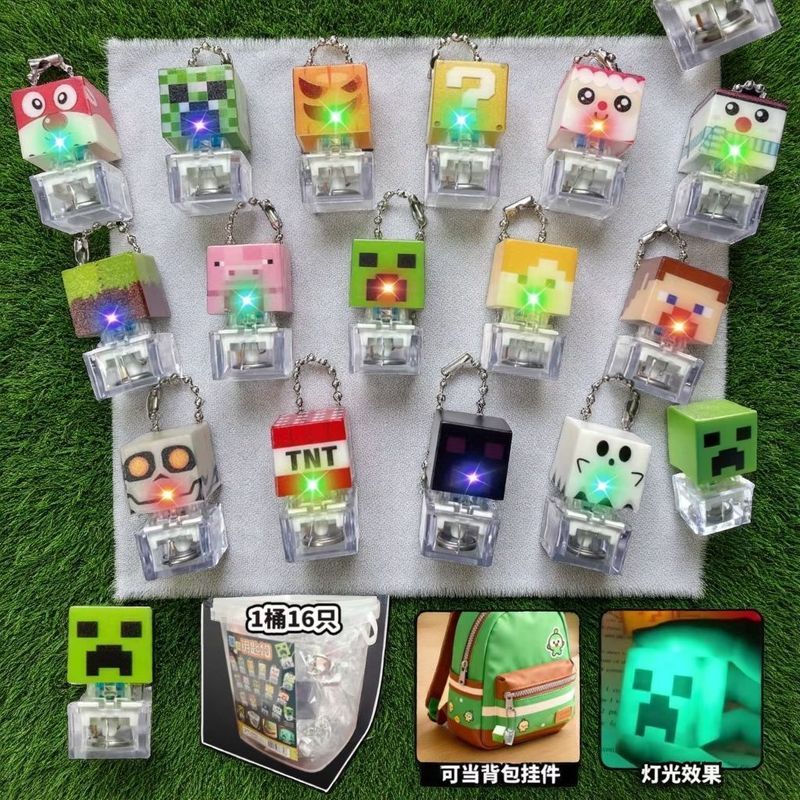 Móc khóa Minecraft 💍 ✸ ❈ ❈ ❈ ❈ với bàn phím cơ nút nhấn Đồ chơi Mc6