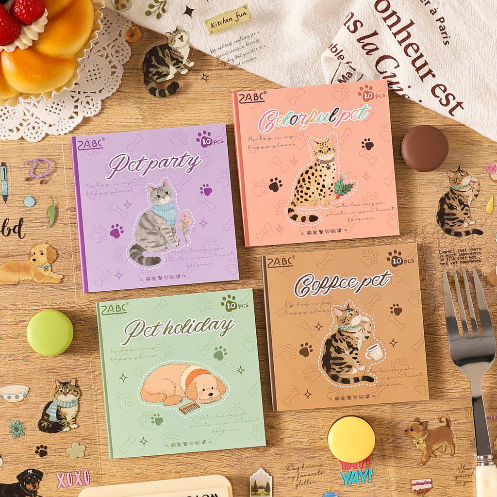 Cdaily|20 Cái / Sách Hoạt Hình Dễ Thương PET Miếng Dán Sách Học Sinh DIY Dán PET Chống Thấm Nước Not