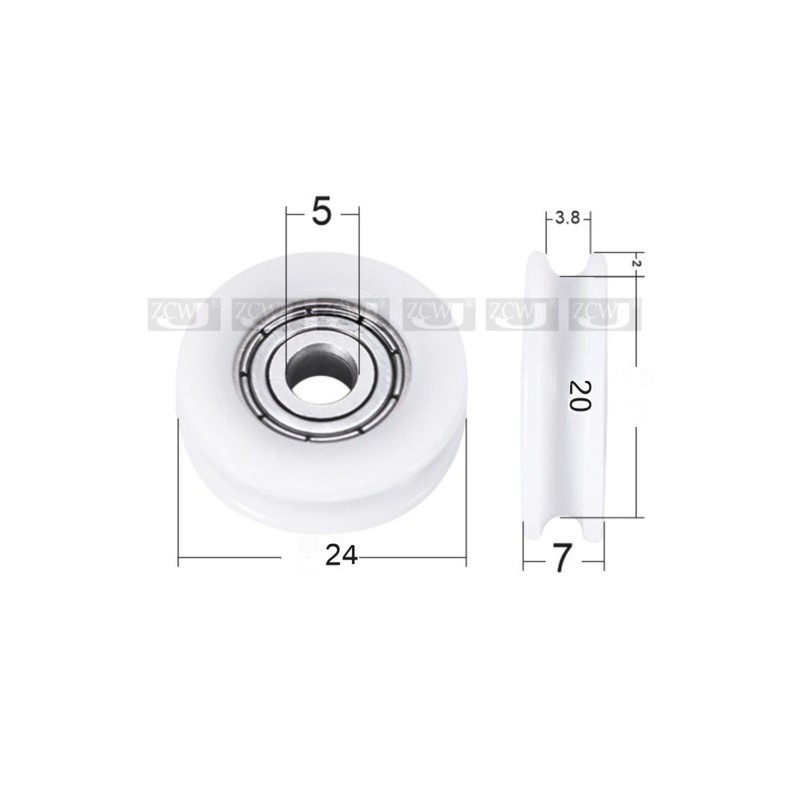 608 Vòng bi tráng nhựa 624U Loại rãnh Con lăn 625 Cửa trượt Cửa sổ ròng rọc Nylon EUB có rãnh 626 Mớ