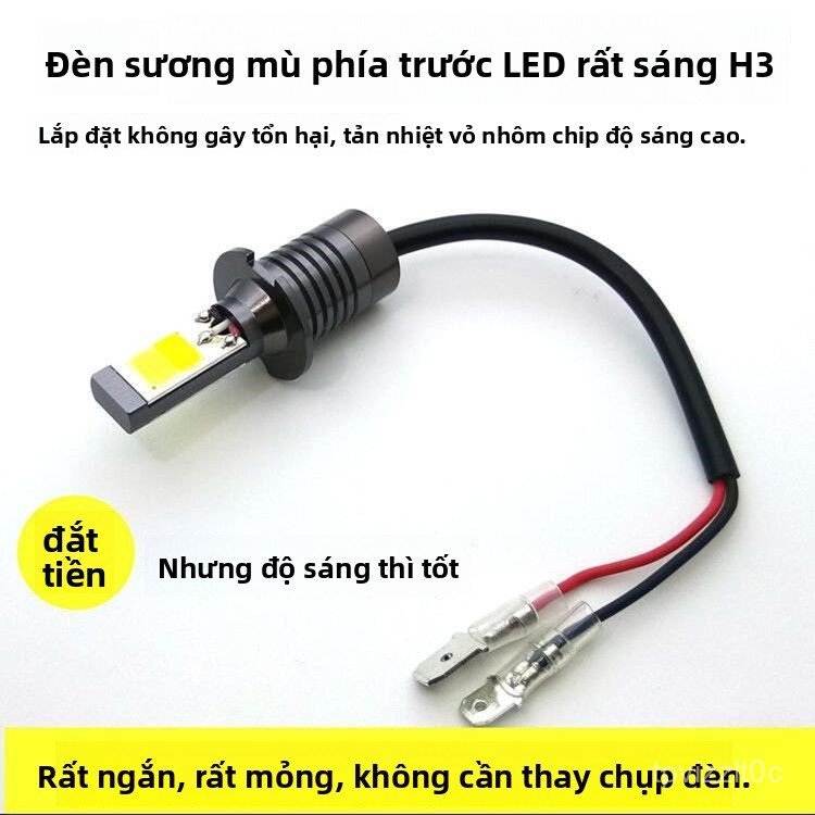 Bóng đèn LED gầm ô tô H3 ánh sáng kép vàng trắng siêu sáng độ xe phong cách