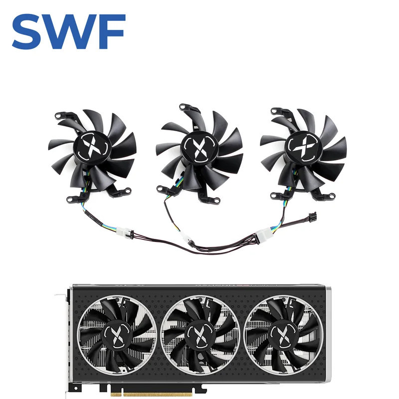 Quạt Làm Mát -75MM Cho XFX Speeder MERC QICK 308 RX 6600XT 6500XT Đen ULTRA Chơi Game Card Đồ Họa Qu
