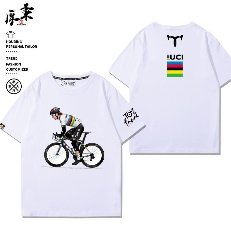Cotton Tour de France Xe Đạp Đua Calvin Dishesargan Nam Nữ Đi Xe Đạp Jersey Tay Ngắn T @