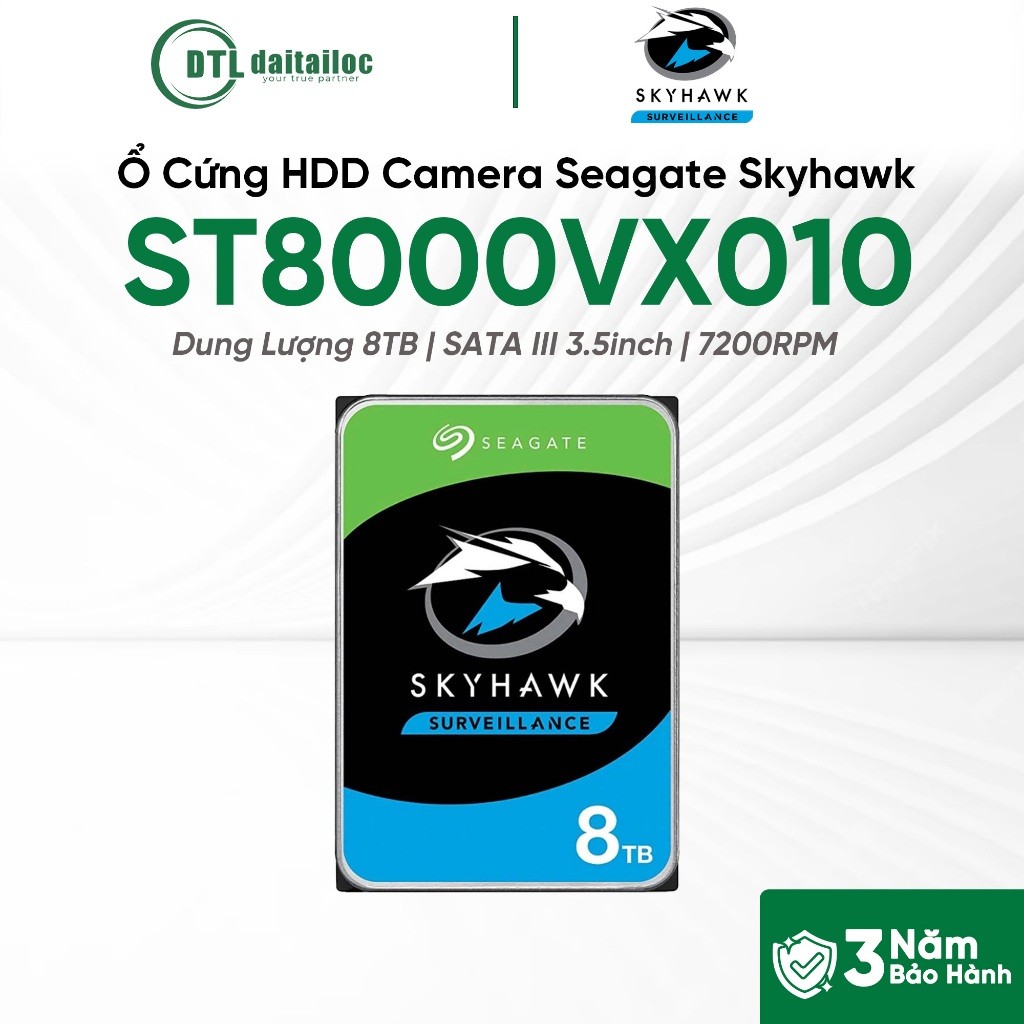 Ổ Cứng HDD Chuyên Dụng Giám Sát Camera Seagate Skyhawk 8TB 10TB 16TB | Chính Hãng | Bảo Hành 36 Thán