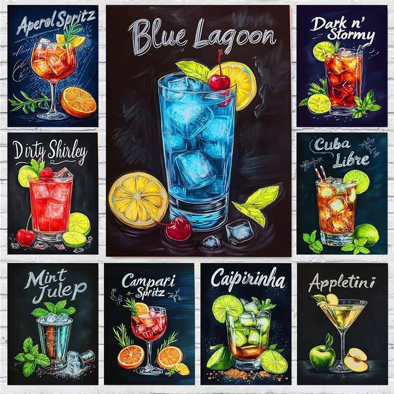 Cocktail cổ điển Canvas Wall Art Bar Trang trí